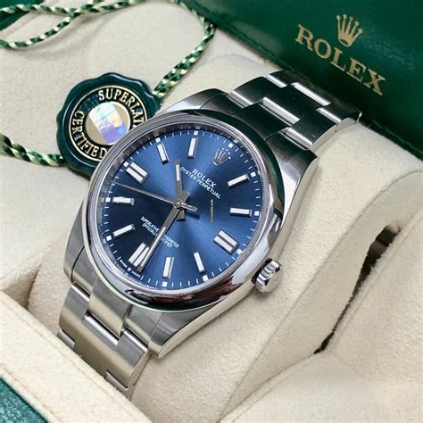 rolex oyster perpetual 34 mm blue dial|rolex oyster perpetual 41 tiffany.